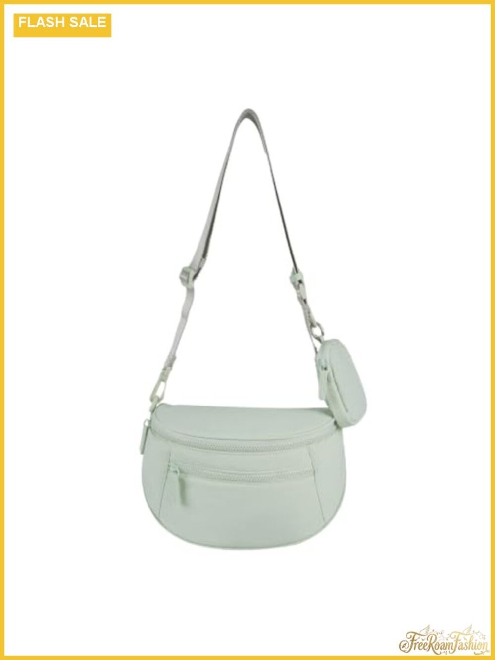 Quilted Nylon Puffer Crossbody Bag with Removable Pouch Adjustable Strap